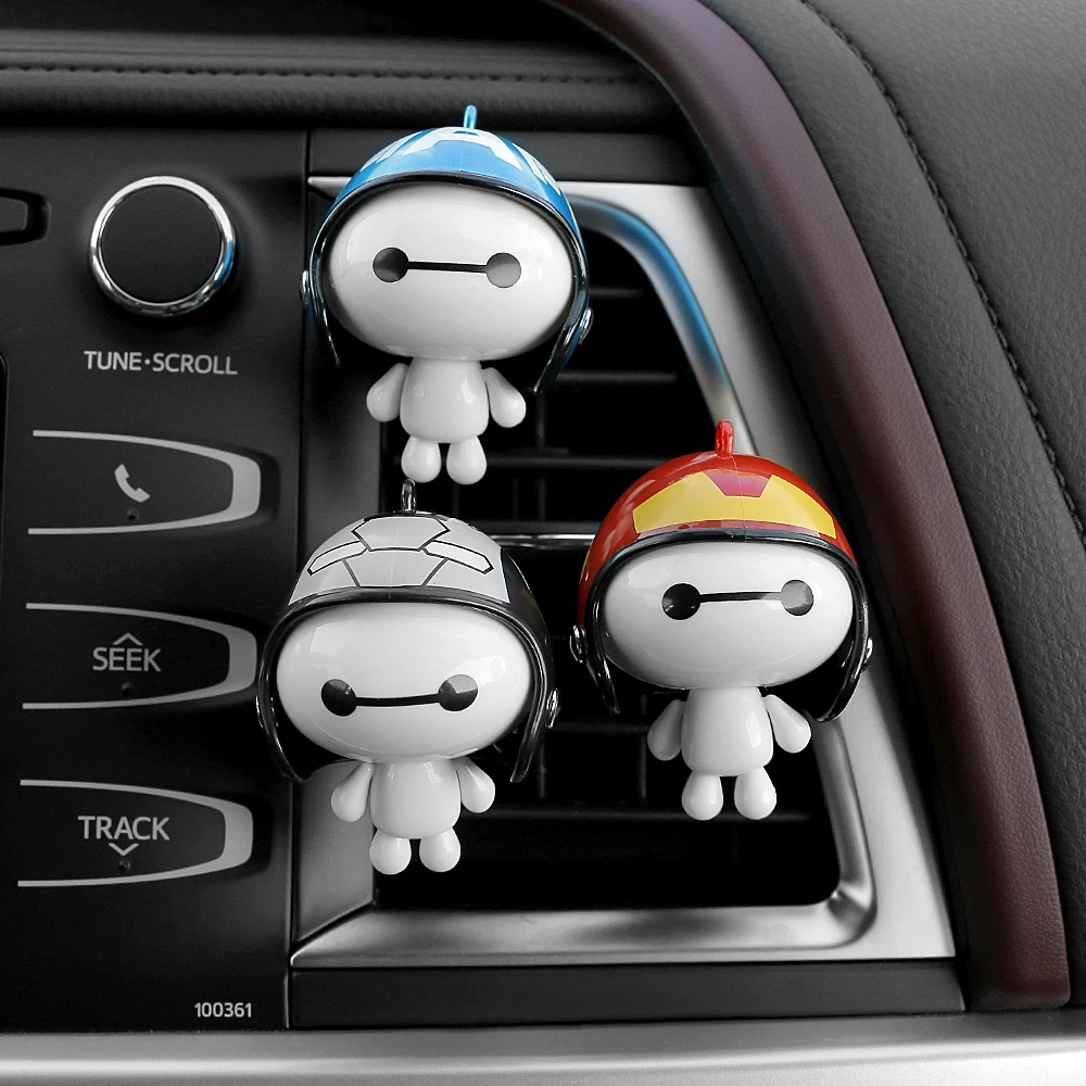 Helmet Baymax Car Vents Perfume Clip Air Freshener Automobile Interior Fragrance Decoration Ornaments Car Styling Accessories