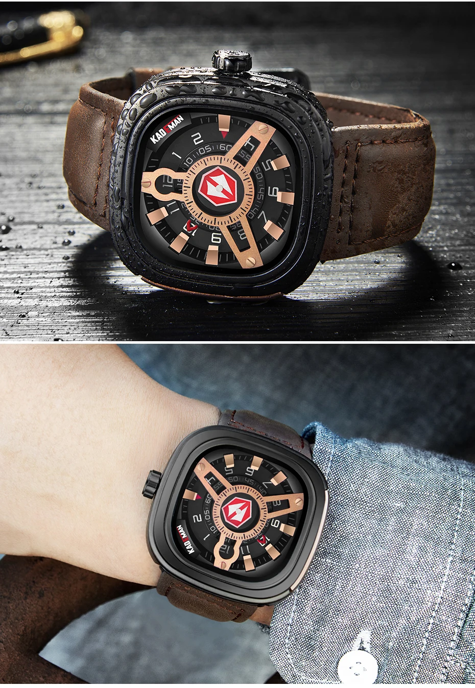 KADEMAN 365B-6 Square Kademan Unique Mens Watch description image 6
