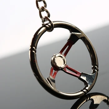 

Racing Car Steering Wheel Zinc Alloy Mini Keychain Keyring keyfob Pendent