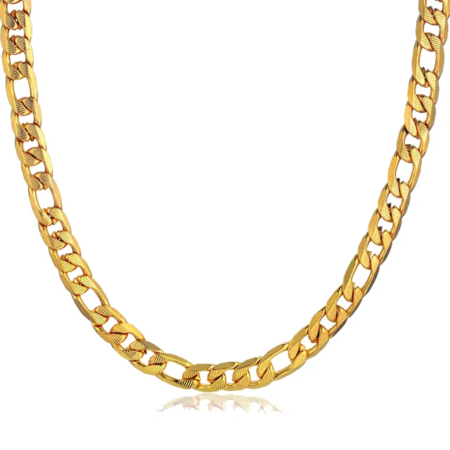 Gouden Ketting Ketting Met Embossing Hiphop mannen Goud Kleur Rvs Lange