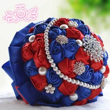 Buque De Noiva Высококачественный свадебный букет роскошный атласный Бисер Жемчужный кристалл для подружки невесты Свадебный букет аксессуары