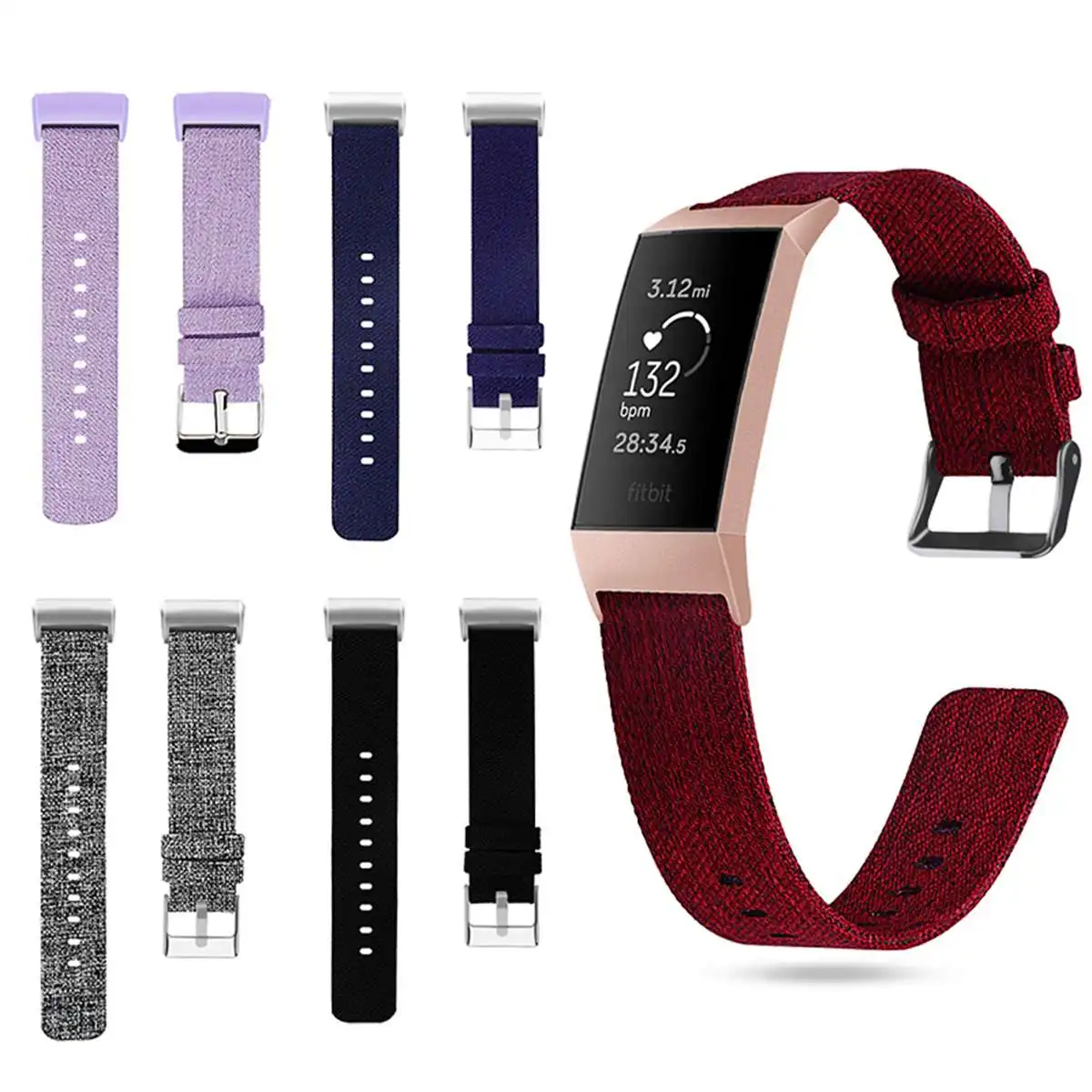 S/L Замена ремешка часов на холсте для Fitbit Charge 3 Силиконовый ремешок для часов браслет мягкий ремешок смарт-Аксессуары