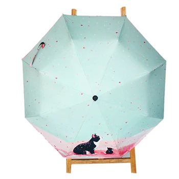 

women's umbrella rain women parasol female beach umbrella fashion animal painting black coating sunny umbrella Shade sunscreen