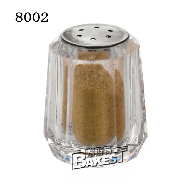 

JB8002 BAKEST Acrylic Tabletop Accessories Salt Shaker Short Transparent Elegant Diamond Type Seasoning Bottle