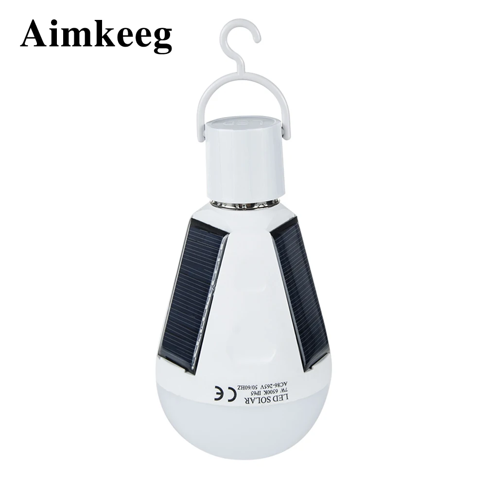 

Rechargeable Led Bulb Portable E27 LED Solar Lamp Outdoor Emergency Solar Powered Bulb Tent Solar Lamp Fishing Light 7W 12W