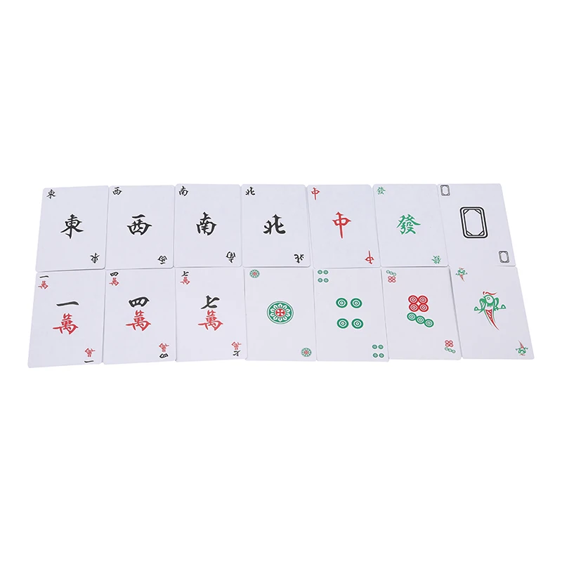 1 коробка из 144 Бумаги маджонг мАч Джонг Китайские игральные карты набор для Вечерние игры