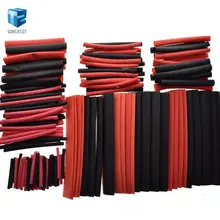 GREATZT 1 набор = 150 шт 7,28 м черный и красный 2:1 ассортимент Термоусадочные трубки для автомобильных кабелей Комплект проводов