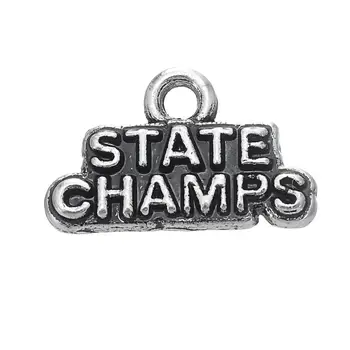 

RAINXTAR Fashion Vintage Alloy State Champs Letter Charms Fit Necklaces Bracelets 10*16mm AAC1416