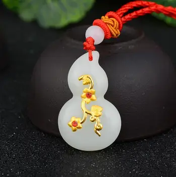 

3D gold inlay and Tianyu auspicious plum pendant h32#
