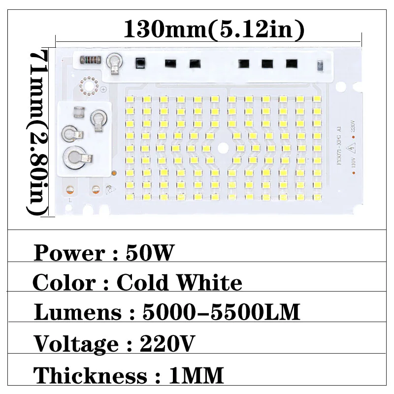 10 Вт 20 Вт 30 Вт 50 Вт 100 Вт чип для светодиодной лампы SMD2835 бисера Smart IC AC220V DIY для наружного прожектора холодный белый теплый белый для DIY