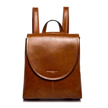 

2018 New Women Backpacks Split Leather Vintage College Women Backpack Solid Colour Backpack School Bag