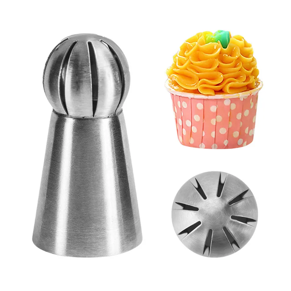 

Cake Decorating Nozzle Tools 304 Stainless Steel Dessert Decorators Ball Nozzles Flower Decoration Tools