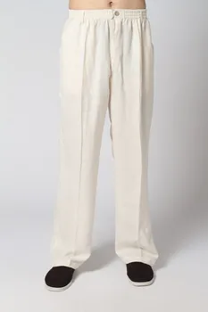 

New Arrival Beige Male Linen Kung Fu Pants Vintage Wu Shu Trousers Novelty Costume Free Shipping S M L XL XXL XXXL 2350