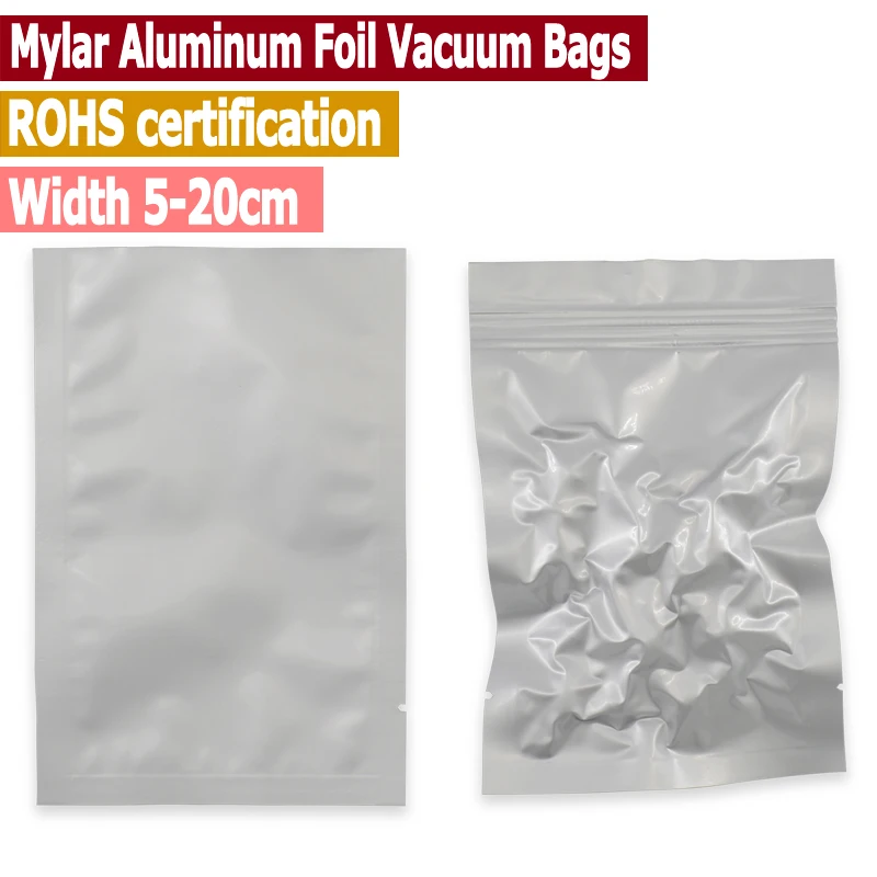 100 pc Small Size Mylar Aluminum Foil Heat Seal Bags,Vacuum Aluminum Foil  Bags,Keep Aroma,Oxygen Barrier Width From 5 to 18 cm