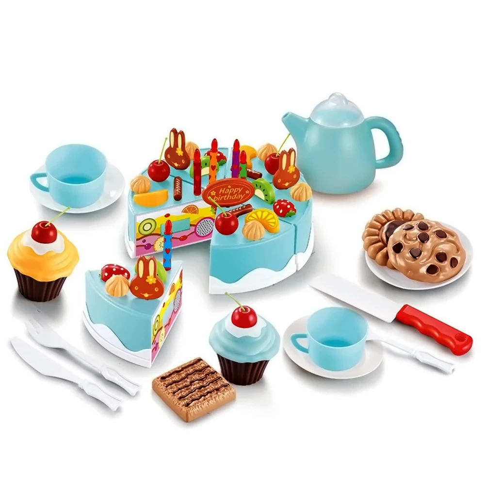 54 шт. резка «сделай сам» фруктовое пирожное на день рождения пищевая игрушка набор для детей Дети синий