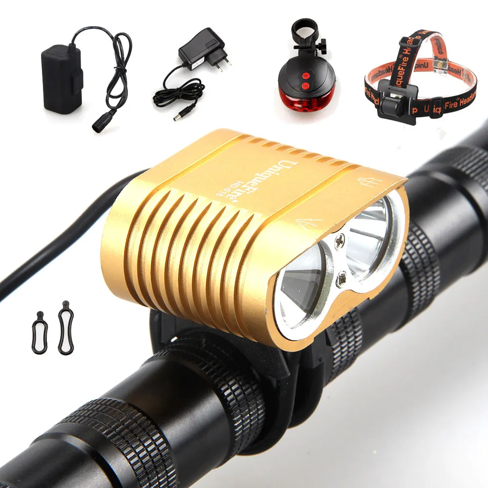 

5000Lm 2x XM-L2 LED Head front Bicycle Bike Light Headlight Unit+Rear Light