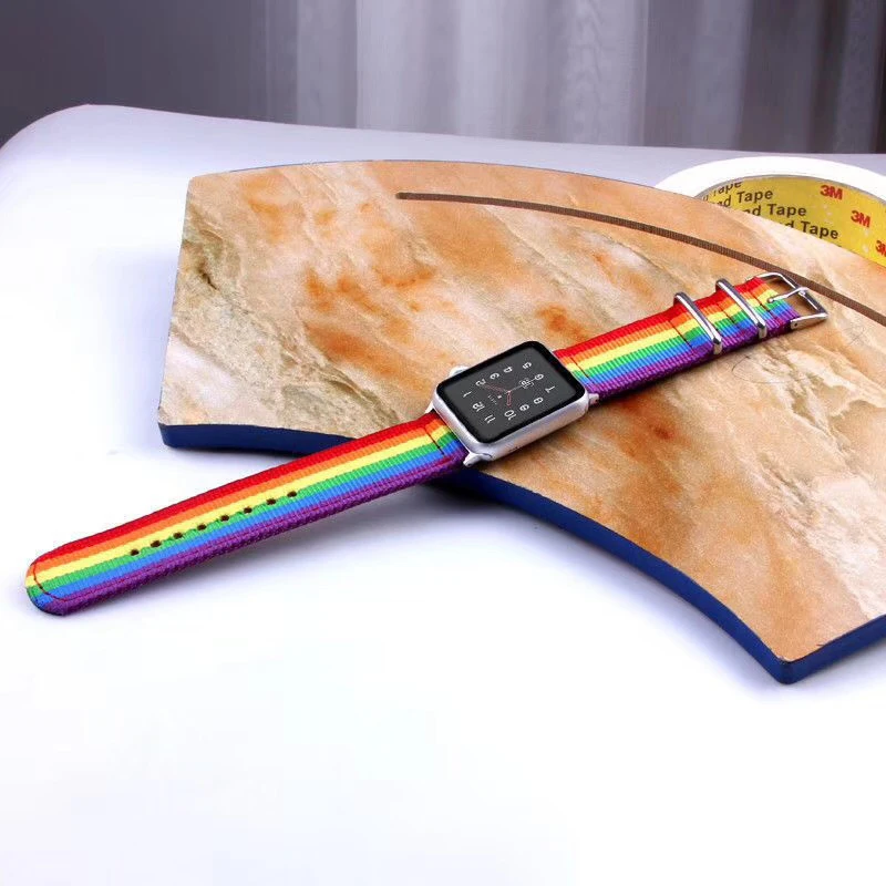 группа для яблочные часы ремешок apple watch Apple часов аксессуар Pride ремень радужный