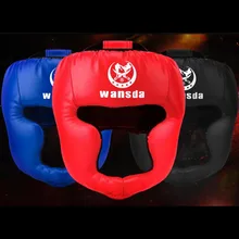 Регулируемый размер, 3 цвета, для взрослых, детей, мужчин, женщин, боксерский шлем, головное снаряжение, головное снаряжение закрытого типа, тренировочный шлем Sanda, защита для головы