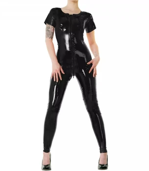 

Hot Sale Latex Catsuit in Red Short Latex Suit Tight Rubber Women's Catsuit