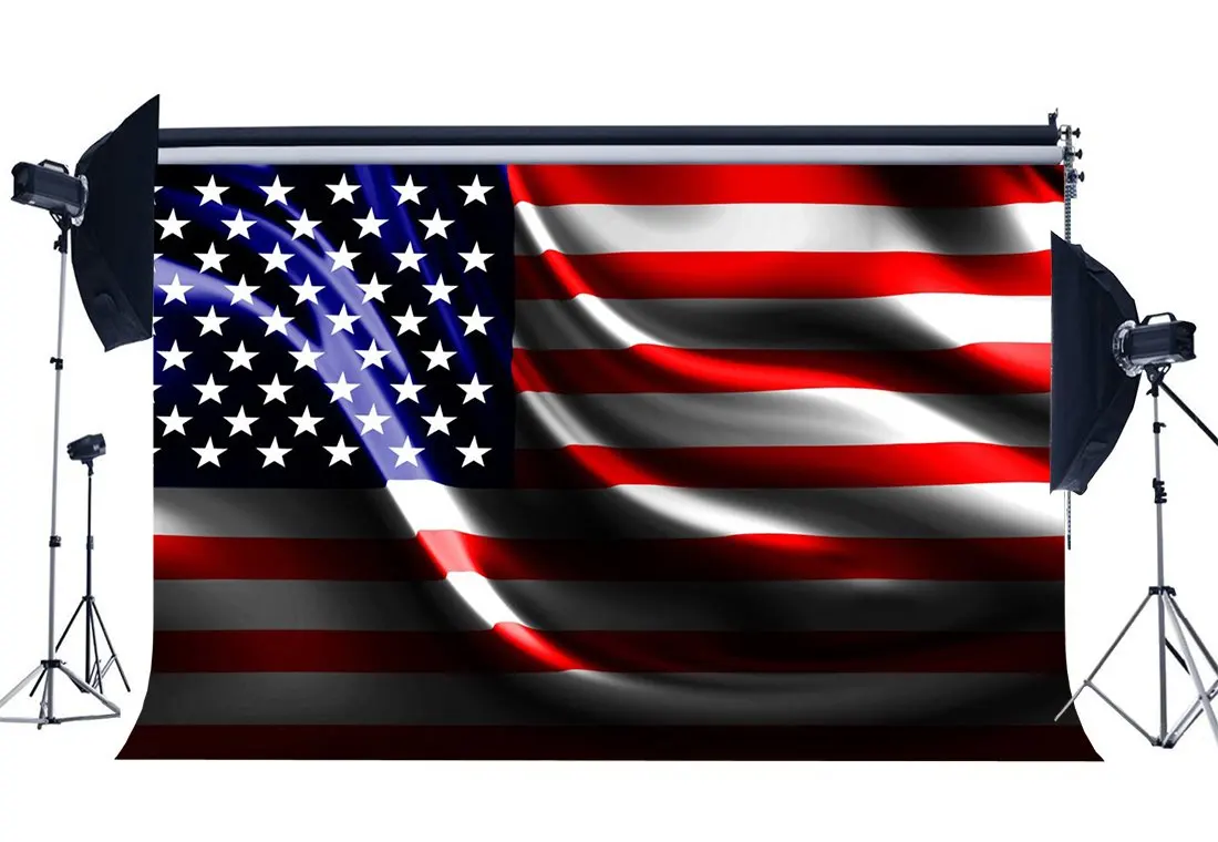 American Flag Backdrop Stars and Stripes Photography Background for Independence Day Party Decoration Kids Baby | Электроника
