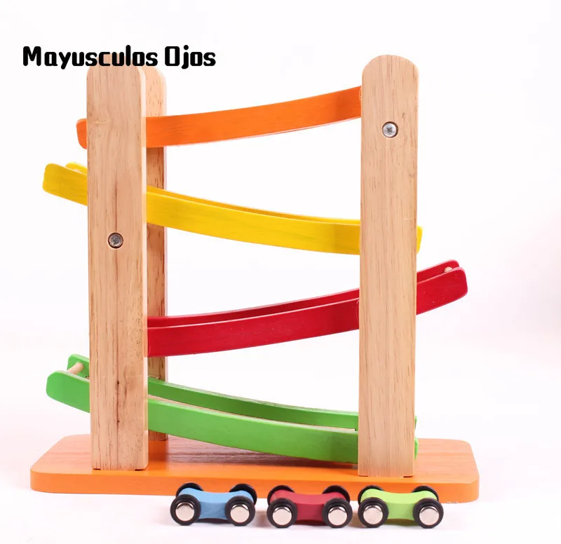 ZH 1PC Wooden Rail Gliding Slide Speed Treadway Children Educational