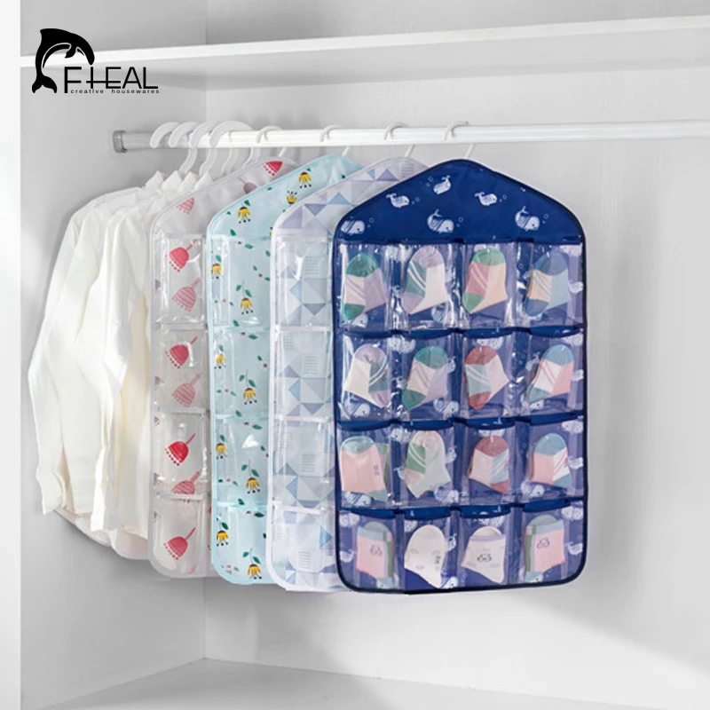 

FHEAL 16 Grids Durable Oxford Clear Door Hanging Bag Shoe Rack Hanger Practical Storage Bag Tidy Organizer