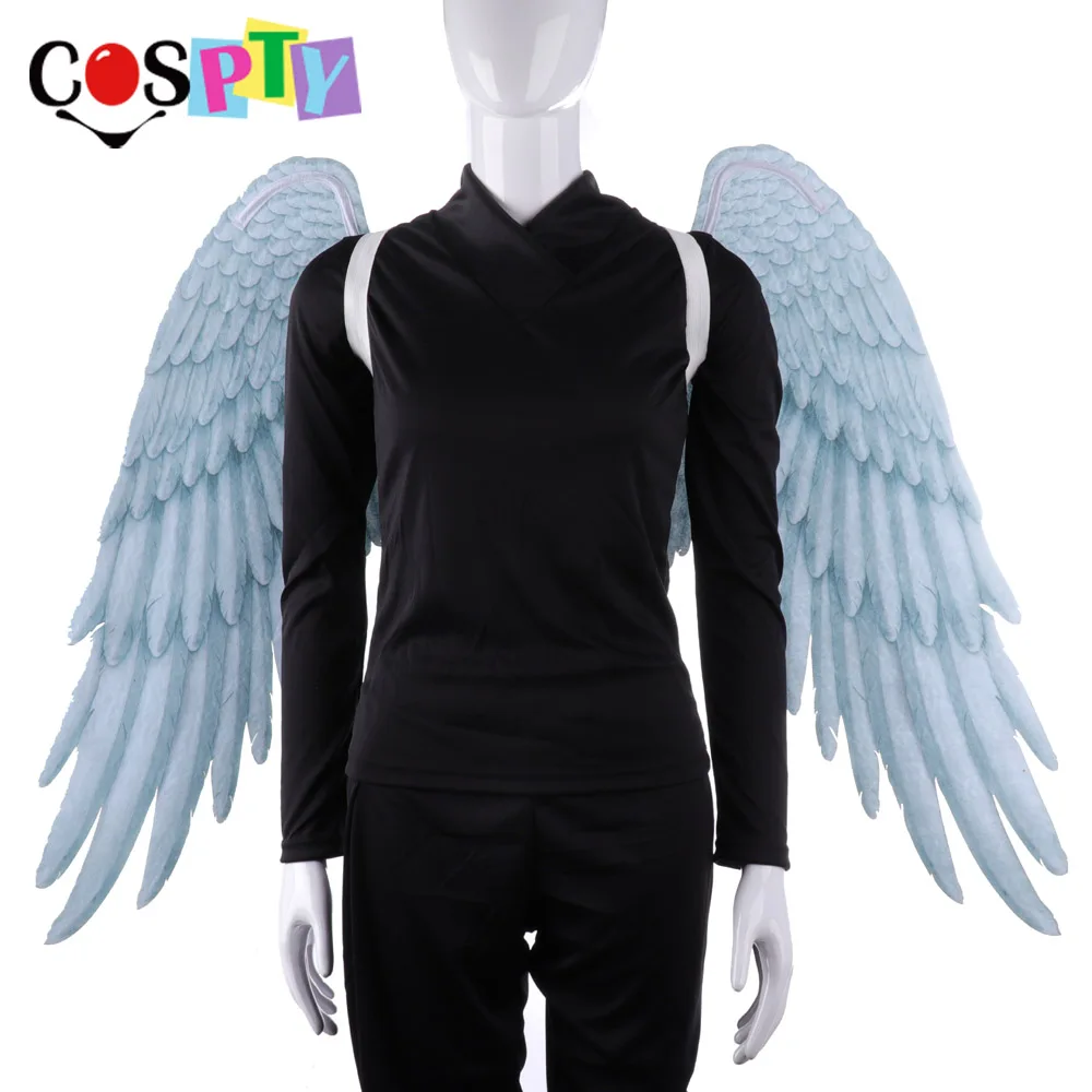

Cospty High Quality Pu Foam Soft Engelenvleugels Adult Women Cosplay Costume Black and White Asas De Anjo Alas De Angel Wings