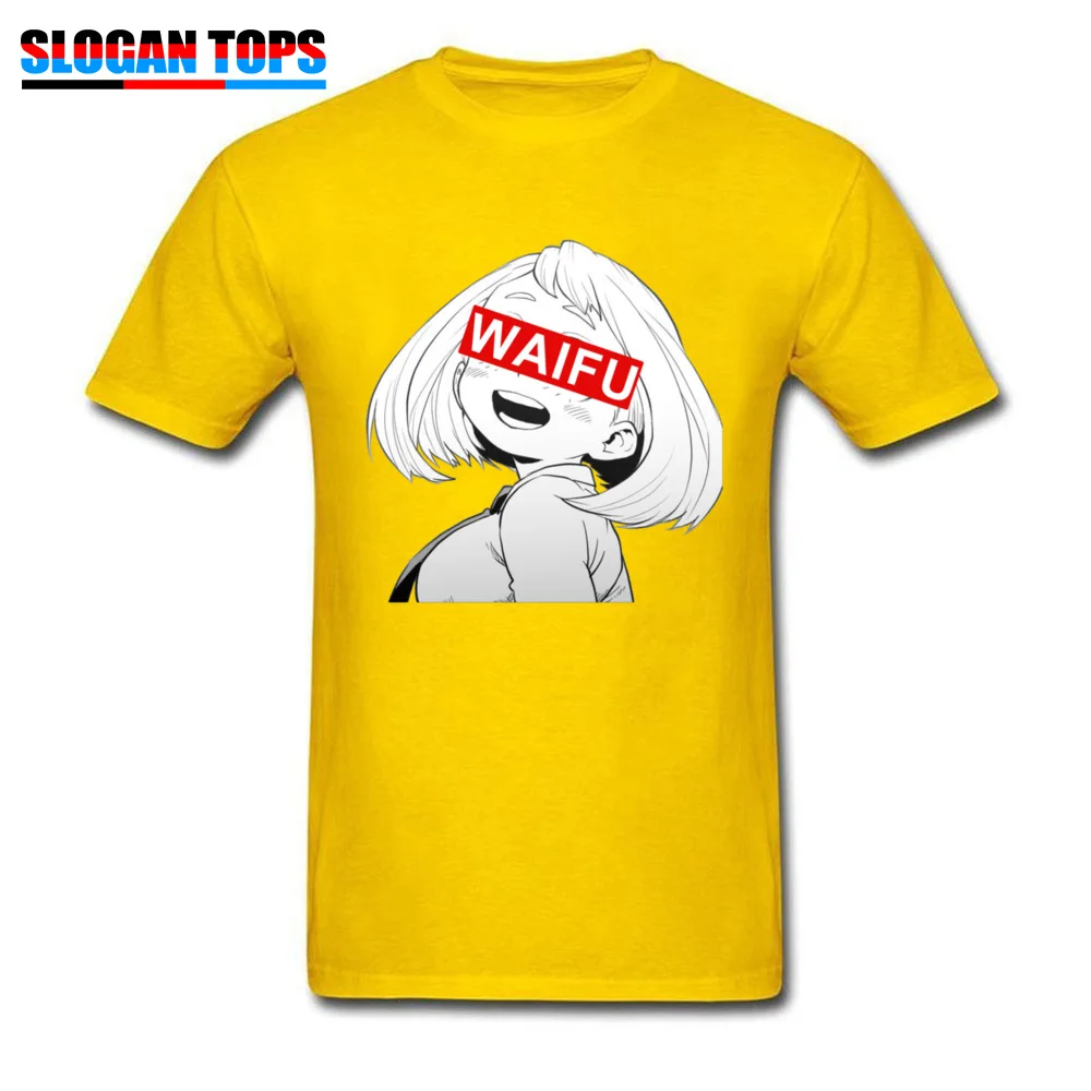 Ochaco Uraraka Waifu Anime 21445 Cotton Fabric T Shirts for Men Tops & Tees Discount Summer/Autumn O Neck Tops & Tees Unique Ochaco Uraraka Waifu Anime 21445 yellow