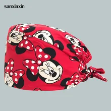 Dental clinic cap Medical surgical hat adjustable Breathable Hospital doctor nurse surgery scrub cap&mask men and women printing