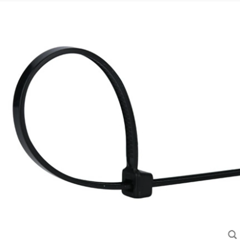 100 шт./партия A класс 5*400 мм черный пластик самоблокирующийся нейлоновый кабельный зажим пластиковый ремешок с пряжкой