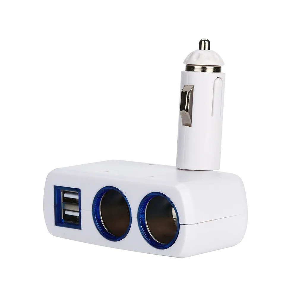 

2 ways cigarette lighter socket distributor 12V dual USB fast car charger power adapter car intelligent protection circuit