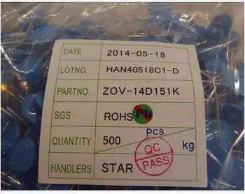 

Varistor 14D151K Voltage 150V Pressure Sensitive 151KD14 Resistance