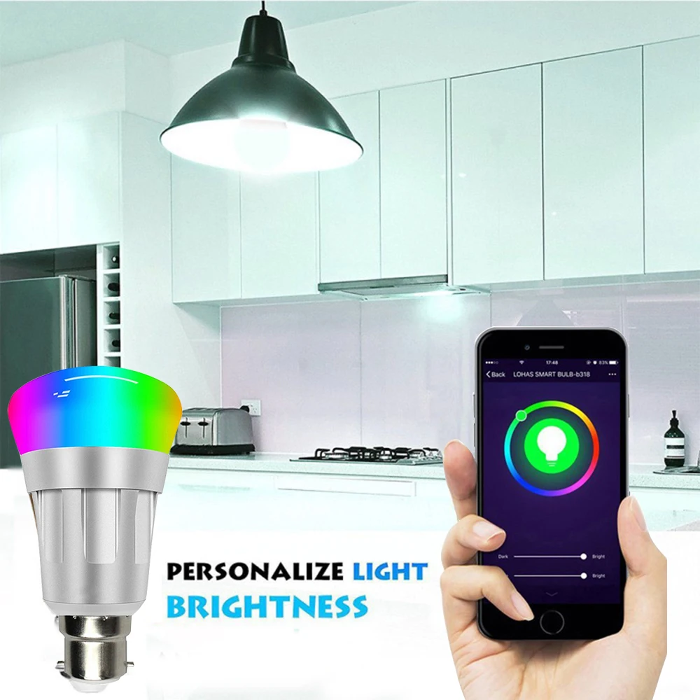 

Wireless WIFI Smart Light Bulb Dimmable Color Connection Alexa and Google Home E27/ E26/ E14/ B22 Voice Control Bulb