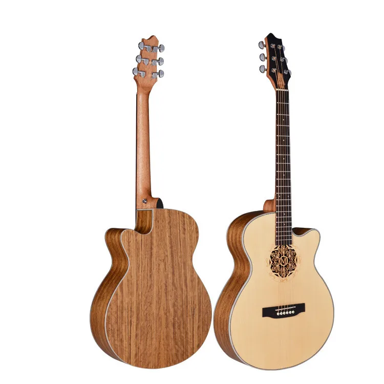 40 inch Folk Guitar Sound Hole Carved Rosewood Luminous