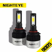 NIGHTEYE 2 Pcs H11 H7 H4/9005 HB4/9006 Levou Lâmpadas Dos Faróis 72 W 6500 K 8000Lm Fichas COB Feixe de Oi-Baixo Feixe Único Farol Kit
