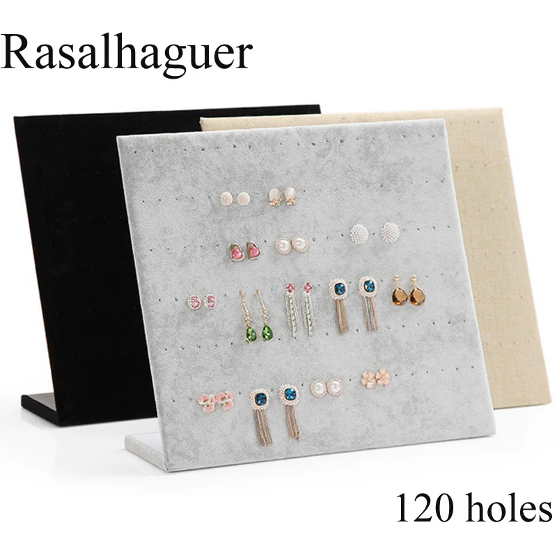 Top Sale 120 Holes Ear Ring Jewelry Display Stand Jewelry Trumpet Display Shelf Board Pin Earrings