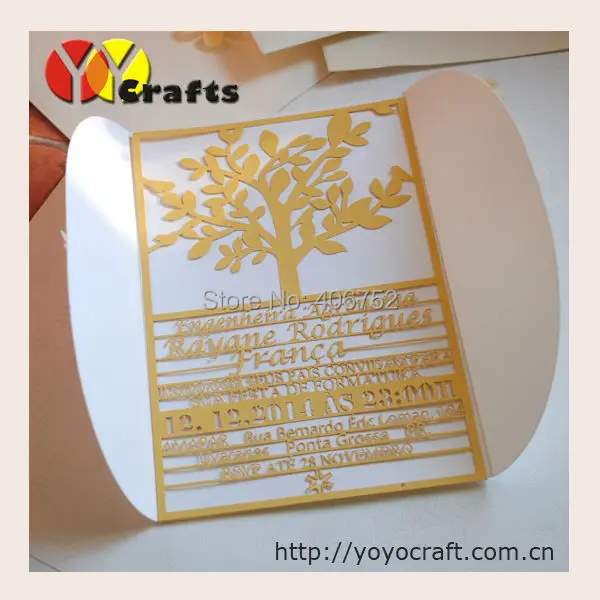 Custom order Laser Cut Wedding Invitation Cards with customers' personalization laser cut information with envelop Custom order Laser Cut Wedding Invitation Cards with customers' personalization laser cut information with envelop