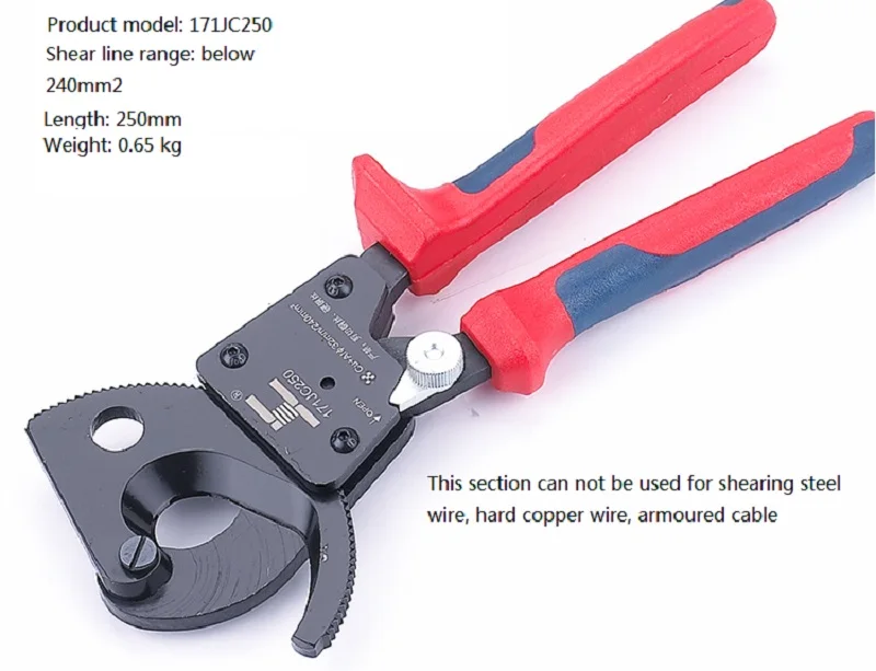 

Ratchet Cable Shear Disconnect Clamp JC250 Gear Cable Scissors