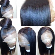 ALICROWN Glueless Silk Top Full Lace Wig Kinky Straight Lace Front Wig 4X4 Silk Base Full Lace Human Hair Wigs With Baby Hair