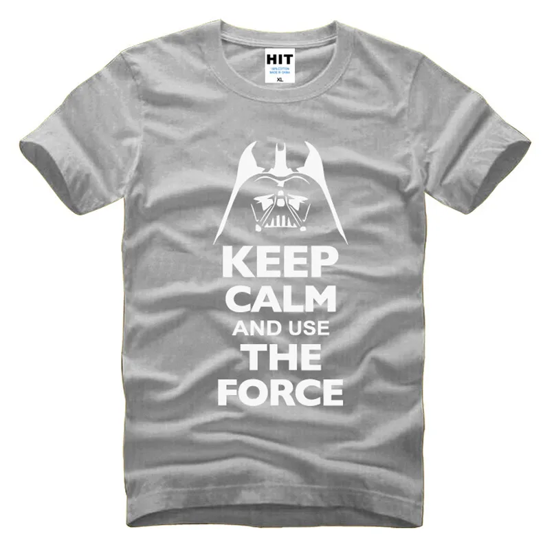 Keep Calm and use The Force, принт из фильма «Звездные войны», футболка, Мужская футболка, мужская мода, хлопковая футболка, футболка, Homme - Цвет: HUIY BAT