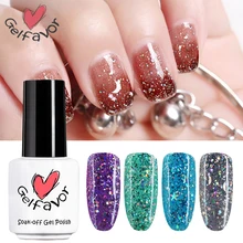 Гелевые Лаки Gelfavor, 7 мл, блестящая Звезда и луна, серия ногтей, гель для маникюра, лак для ногтей, УФ-лак для ногтей, Soak-Off, праймер для дизайна ногтей