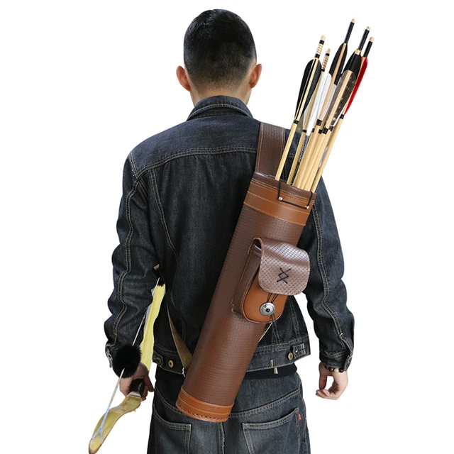 Leather backpack arrow quiver 24 piece arrow holder suitable for
