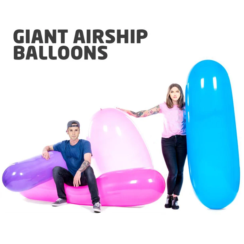 

Giant Zeppelin Airship Balloon 170cm 220cm GL1200 Long Rocket Riding Balloon Adult Ballon Inflatable Toys Party Decorations