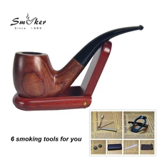 Fumeur 6 Outils pour Tuyaux de Fumer Ensemble En Bois de Fumer la Pipe En Bois de Tabac à Pipe Pour Fumer Du Tabac Nouveau Pipe En Bois 201BH