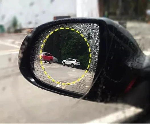 

eOsuns universal HD water resistant film anti-fog anti-rain for side rear view mirror, 4 pieces top quality