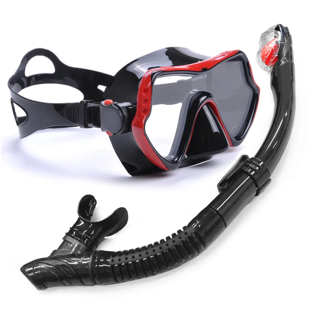 YFXcreate Профессиональный Анти-туман дайвинг очки маска+ легкое дыхание трубка+ плавники набор - Color: set14 without fins