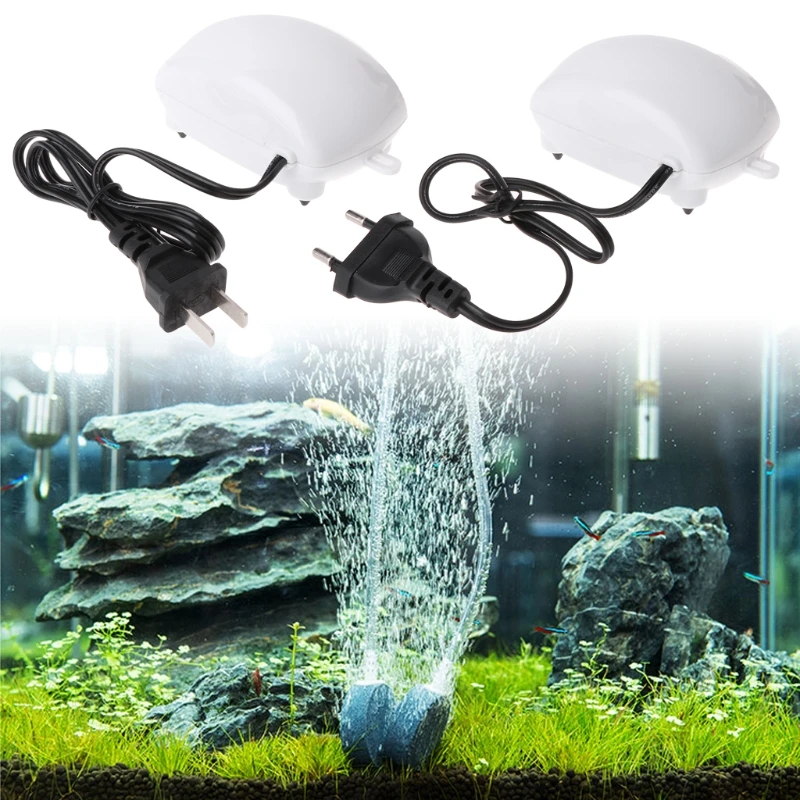 

Ultra Silent Aquarium Air Pump air compressor Oxygen Airpump Single & Double Outlet 3W 220-240V EU Plug fish accessories
