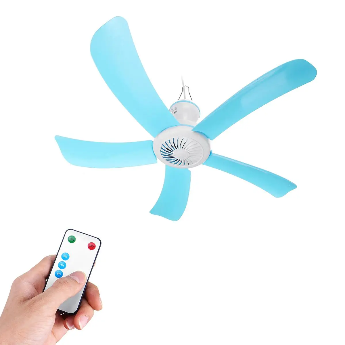 Энергосберегающий потолочный вентилятор, мини-вентилятор, антимоскитный подвесной вентилятор, кондиционер, охладитель с RC 3 метровым шнуром для лета, 5 лопастей - Цвет: with rc