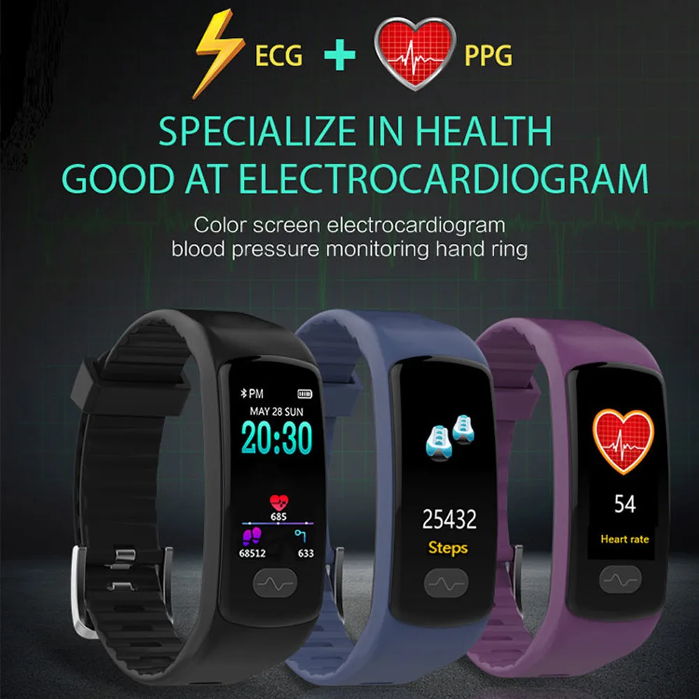 

Bluetooth Smart Watch ECG+PPG Blood Pressure Heart Rate Monitor Sports Watch Blood Pressure Band Pedometer Bracelet Relogio