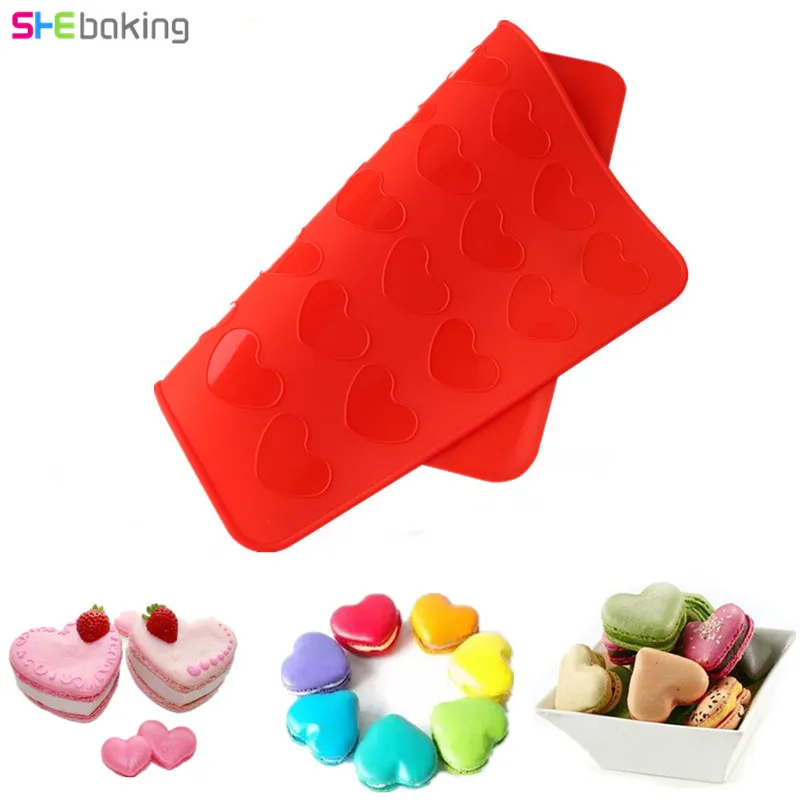 

Shebaking 30 Holes Silicone Macaron Mat Pad Heart Pastry Oven Pasta Baking Sheet Tray Liner Mat Dessert Cookie Cake Mat Bakeware